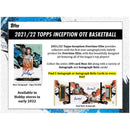 2021-22 Topps Inception Overtime Elite Basketball Hobby Box Letter Break (2 Letters)