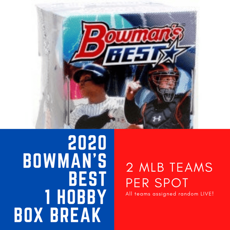 2020 Bowman's Best Baseball 1 Hobby Box Random Team Break (2 Teams)