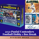 2021 Panini Contenders Football Hobby Box Random Division Break